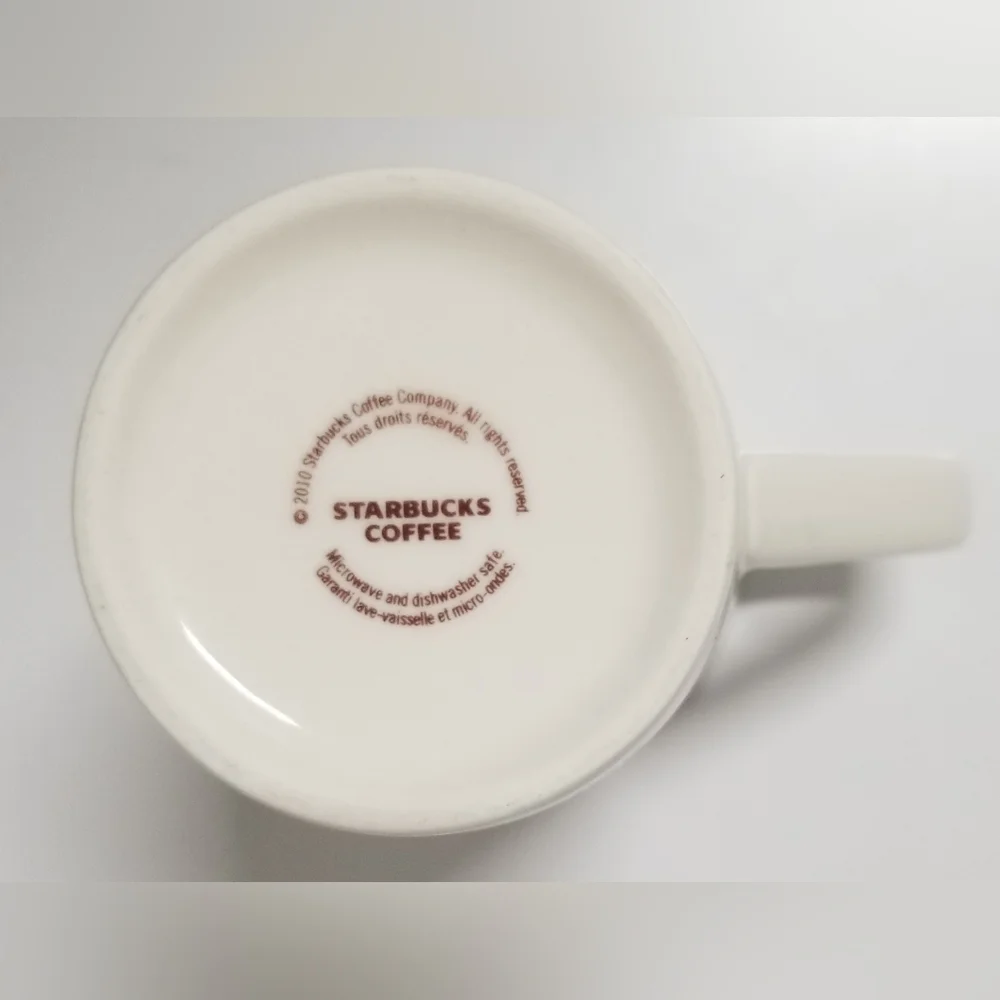 STARBUCKS 2010 TALL 12 Ounce White Coffee Cup Mug